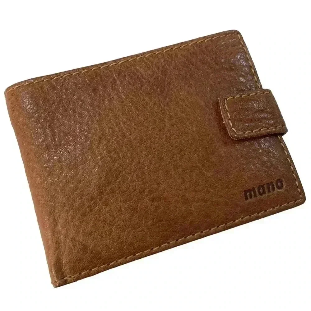 MANO GERMANY Cognac Brown Buttery Soft Leather Bi-Fold Wallet